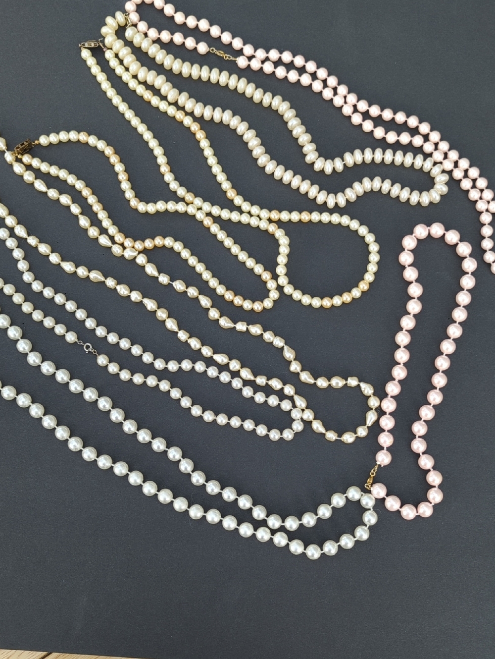 Classic Pearl Necklace - Pink, Cream, White -